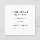 Dog Trainer oder Verhaltensforscher Quadratische Visitenkarte (Rückseite)