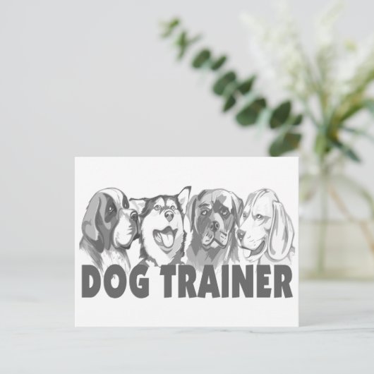 Dog Trainer Postkarte (Stehend Vorderseite)
