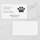 Dog Trainer | Sitter | Paw Print Visitenkarte (Vorne/Hinten)