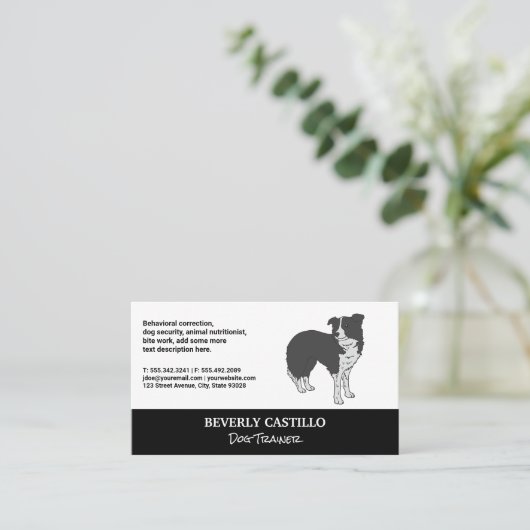 Dog Trainer | Sitter | Symbol für Tierhunde Visitenkarte (Stehend Vorderseite)