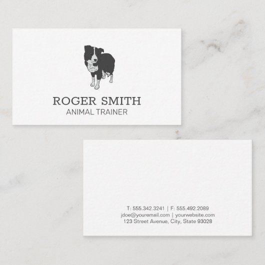 Dog Trainer | Tierdienste | Hundesitz Visitenkarte (Vorne/Hinten)