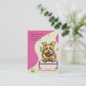 Dog Trainer Training Active Terrier Pink Visitenkarte (Stehend Vorderseite)