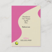 Dog Trainer Training Active Terrier Pink Visitenkarte (Rückseite)