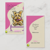 Dog Trainer Training Active Terrier Pink Visitenkarte (Vorne/Hinten)