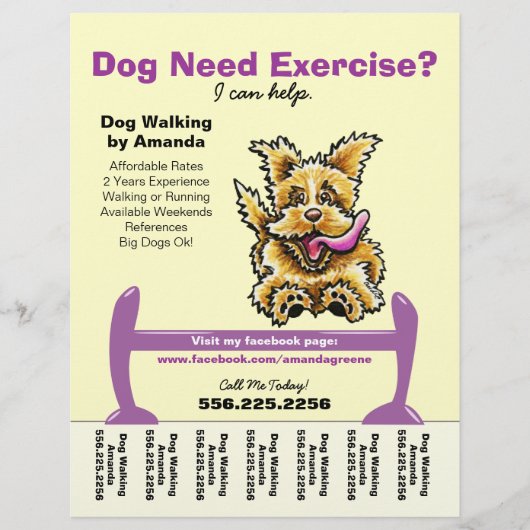 Dog Trainer Training Active Terrier Teer Sheet Flyer (Vorne)