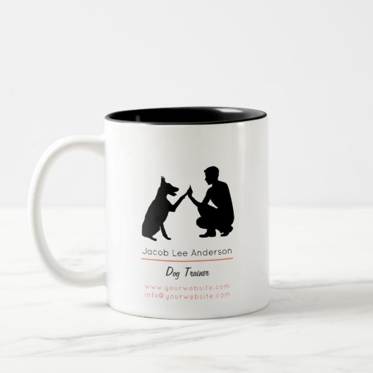 Dog trainer Two-Tone coffee mug Zweifarbige Tasse (Links)