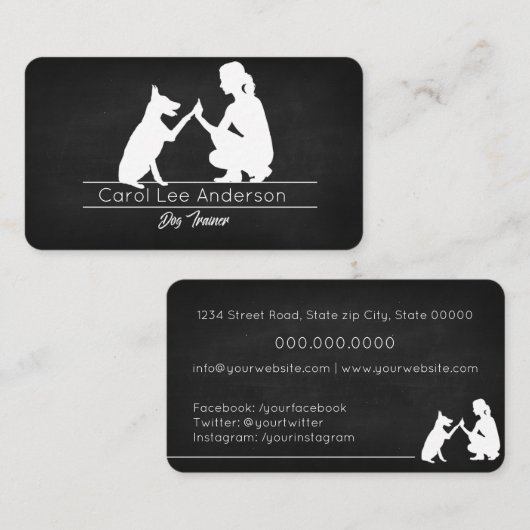 Dog Trainer Visitenkarte (Vorne/Hinten)