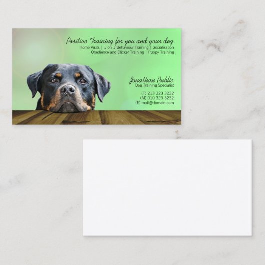 Dog Trainer Visitenkarte (Vorne/Hinten)