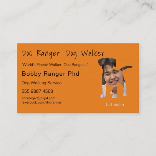 Dog Trainer Walker Foto Werbung Großartig Visitenkarte (Vorderseite)