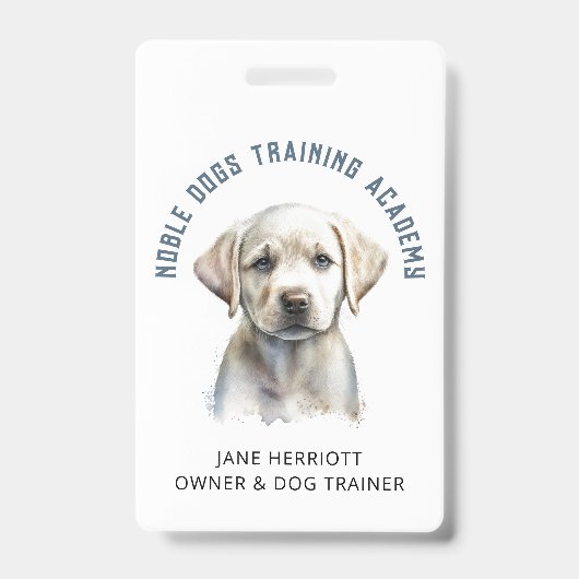 Dog Trainer Welpe Foto QR Code Ausweis (Vorderseite)