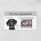 Dog Trainer Whimsical Funny Black Dog Visitenkarte (Vorderseite)