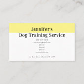 Dog Trainer Whimsical Hund Gelbes Highlight Visitenkarte (Rückseite)