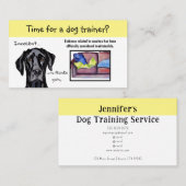 Dog Trainer Whimsical Hund Gelbes Highlight Visitenkarte (Vorne/Hinten)