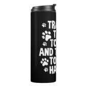 Dog-Trainer-Zitat Thermosbecher (Nach links gedreht)