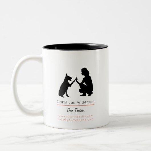 Dog Trainer Zweifarbige Tasse (Links)