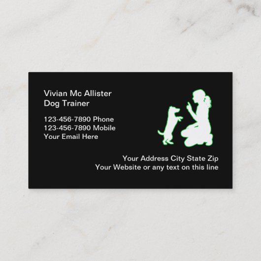 Dog Training Berufliche Visitenkarten Visitenkarte (Rückseite)