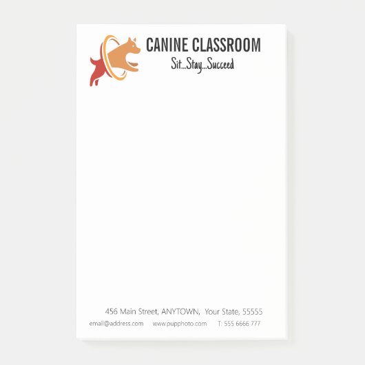 Dog Training Business Custom Post-it Klebezettel (Vorderseite)