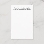 Dog Training Canine Instructor Visitenkarte (Rückseite)