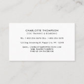 Dog Training Pet Sitter Hund Groomer Wasserfarbe Visitenkarte (Rückseite)