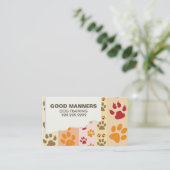 Dog Training Pet Sitting Walker Business Card Visitenkarte (Stehend Vorderseite)