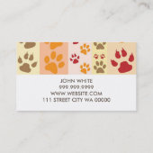 Dog Training Pet Sitting Walker Business Card Visitenkarte (Rückseite)