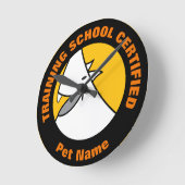 Dog Training School Runde Wanduhr (Winkel)