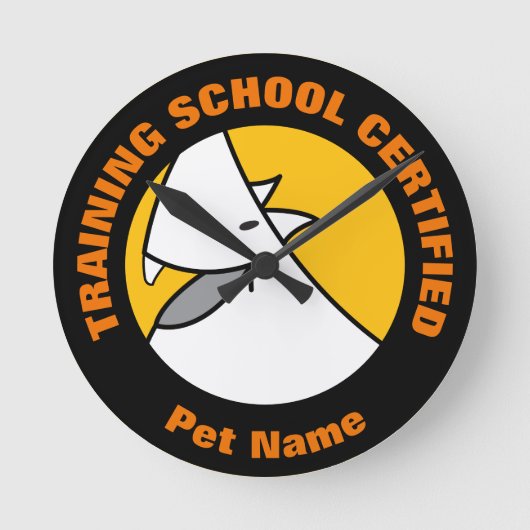 Dog Training School Runde Wanduhr (Vorderseite)