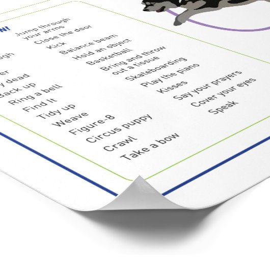 Dog Trick Training Poster (Ecke)