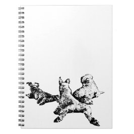 Dog Trio Notebook – Black & White Ink Cover Notizblock