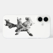 Dog Trio Phone Case – Relaxed Rear View Sketch (Rückseite (Horizontal))