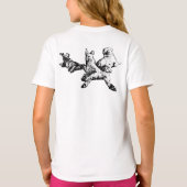 Dog Trio T-Shirt – Lying Pose in Ink Line Art (Rückseite)