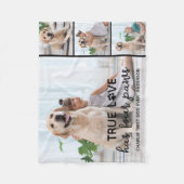 DOG True LOVE Personalisierter Hund Lover 4 Bild Fleecedecke (Vorderseite)