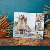 DOG True LOVE Personalisierter Hund Lover 4 Bild Fotoplatte (Seite)
