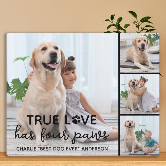 DOG True LOVE Personalisierter Hund Lover 4 Bild Fotoplatte