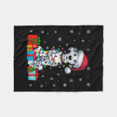 Dog Ugly Xmas Lights Weihnachtsmannmütze Dalmatine Fleecedecke (Vorderseite (Horizontal))