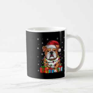 Dog Ugly Xmas Lights Weihnachtsmannmütze English B Kaffeetasse