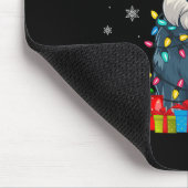 Dog Ugly Xmas Lights Weihnachtsmannmütze Schnauzer Mousepad (Ecke)