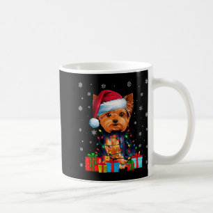 Dog Ugly Xmas Lights Weihnachtsmannmütze Yorkshire Kaffeetasse