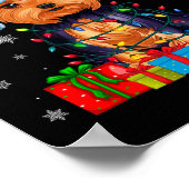 Dog Ugly Xmas Lights Weihnachtsmannmütze Yorkshire Poster (Ecke)