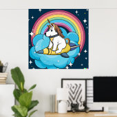 Dog Unicorn Space Poster - Whimsical Galaxy Animal (Heimbüro)