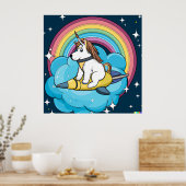 Dog Unicorn Space Poster - Whimsical Galaxy Animal (Küche)