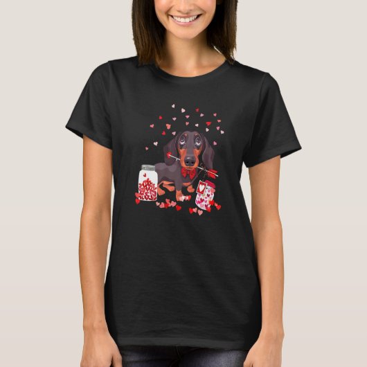 Dog Valentine Cute Dachshund Valentine's Day  1 T-Shirt (Vorderseite)