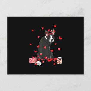Dog Valentine Geschenk Niedlich Boston Terrier Val Feiertagspostkarte