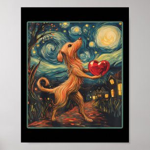Dog Valentine Starry Night Van Gogh Valentinstag Poster