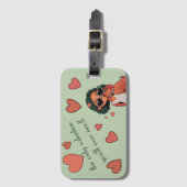 Dog Valentine Tote Bag Gepäckanhänger (Vorderseite Vertikal)