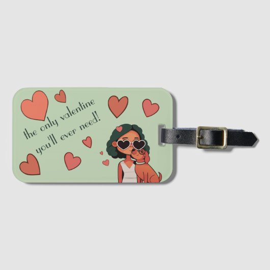 Dog Valentine Tote Bag Gepäckanhänger (Vorderseite (Horizontal))