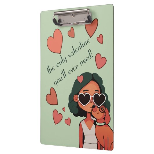 Dog Valentine Tote Bag Klemmbrett (Links)