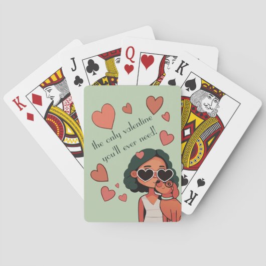 Dog Valentine Tote Bag Spielkarten (Rückseite)