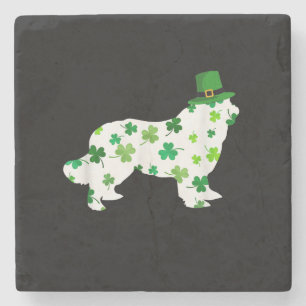 Dog Vater Dog Mama St Patricks Day Neufundland Steinuntersetzer