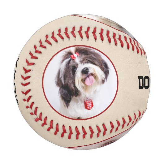 Dog Vater Foto Collage Geschenk Baseball (Vorderseite Links)